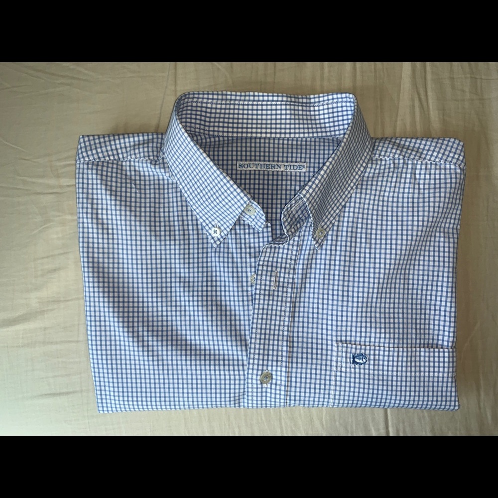 LIKE NEW Southern Tide Button Down Shirt Blue L